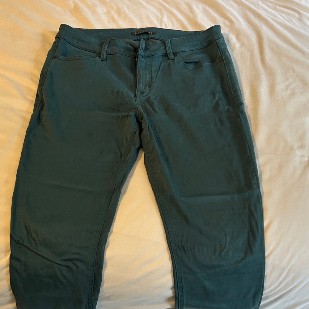 Level 99 Deep Teal Slim Jeans